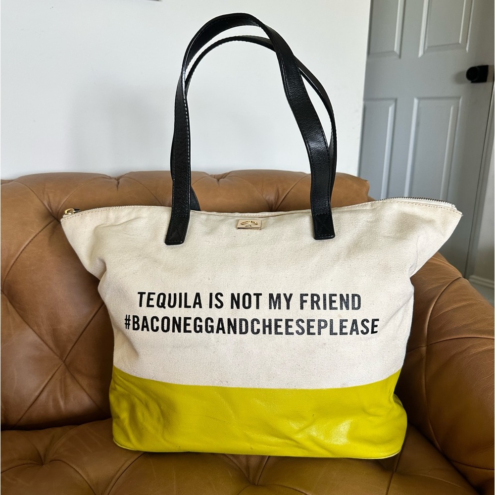 Kate Spade Large Tote Tequila Is Not My Friend 'Bacon Egg and Cheese Please'